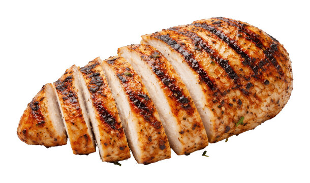 PNG Grilled chicken breast slices.