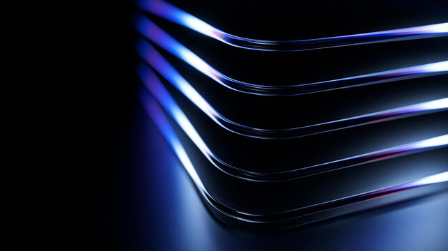 Futuristic Modern Technology Abstract Background with Glowing Metallic Edges