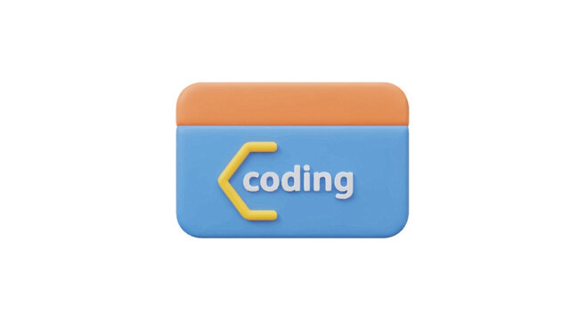 Blue and orange computer coding window icon