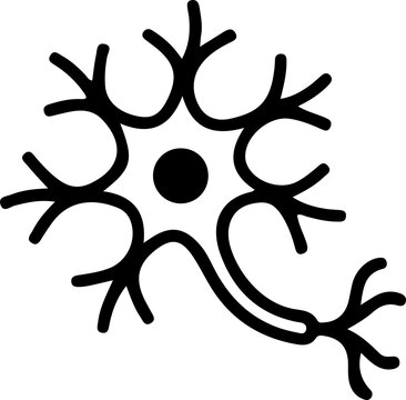 Neuron icon on white background. Human neuron cell sign. Brain neuron symbol. flat style.