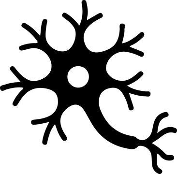 Neuron icon on white background. Human neuron cell sign. Brain neuron symbol. flat style.