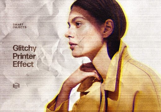 Glitchy Printer Effect For Poster And Social Media Design