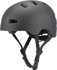 Fototapeta premium Matte black cycling helmet on black background.