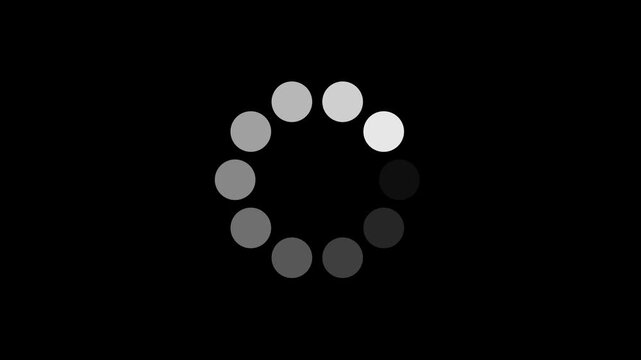 Spinning loading circle animation icon with dotted progress. Circular loading indicator , loading and buffering icon animation. Loading spinning, load wheel animation.