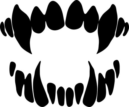 Monster Teeth Mouth PNG Isolated on Transparent Background