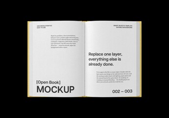 Opened Book Mockup For Branding And Presentation Design