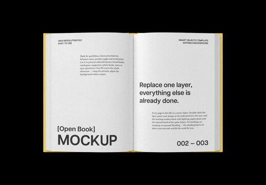 Opened Book Mockup For Branding And Presentation Design