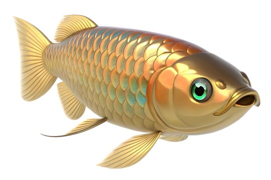 Golden brown carp fish swimming in water