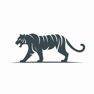Minimalistische Tiger-Silhouette &ndash; Kraftvoller Tiger als Vektorillustration