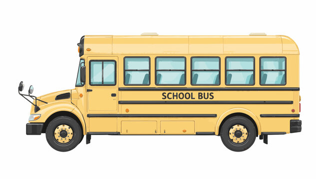 Yellow school bus icon illustration isolated vector asset