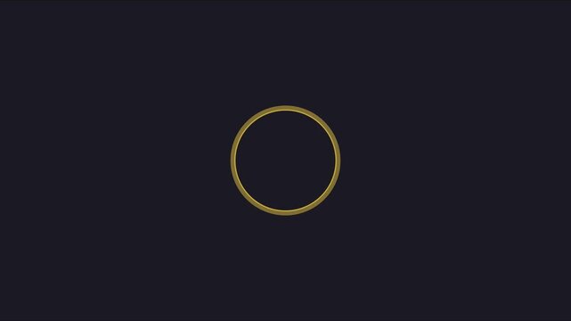 Minimalist gold circle loading animation on dark 4k background, for ui spinner