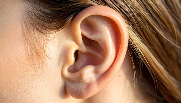 Extreme Macro Human Ear Close-up Medical Concept