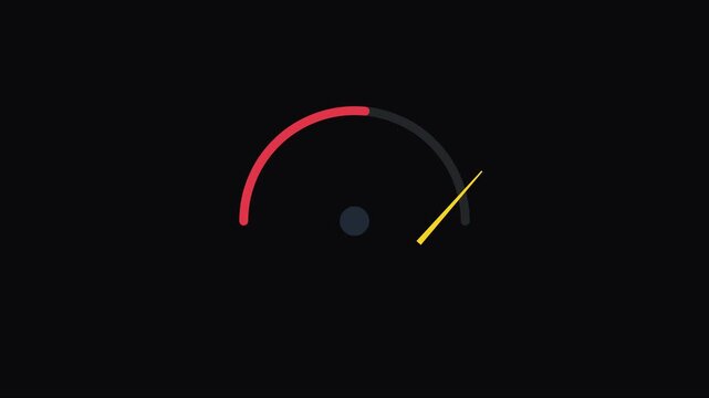 Minimalist speedometer gauge animation: dynamic performance meter for ui 4k dashboard