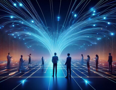 3d interactive fiber optic interface with technology users