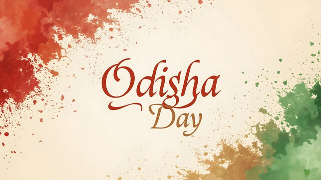 Odisha day watercolor splatter greeting background