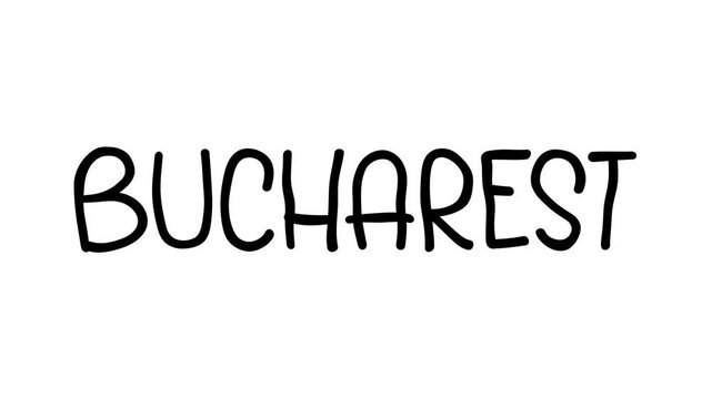 Bucharest Hand Drawn Scribble Text Effect