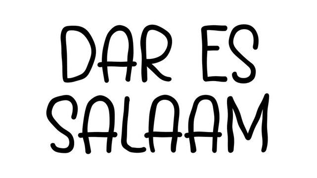 Dar es Salaam Hand Drawn Scribble Text Effect