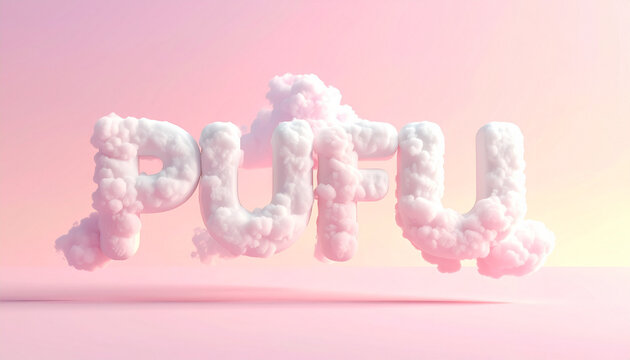 Cloud Typography on Pink Background