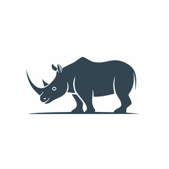 Obraz premium Minimalistische Nashorn-Silhouette – Kraftvolles Nashorn als Vektorillustration