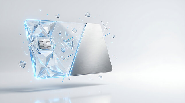 Luxury credit card exploding crystal effect