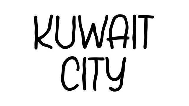 Kuwait City Hand Drawn Scribble Text Effect