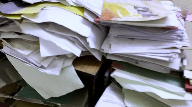 Old Records and Files Lying Outside Office Corridor Highlighting Poor Document Storage, Administrative Neglect and Workplace Management Issues Indoors