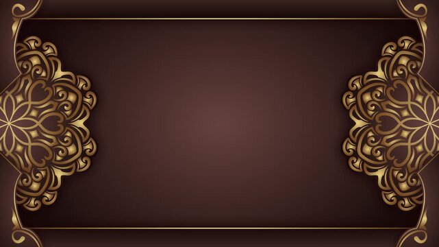 Animated image, a clean, elegant background featuring a rotating gold mandala ornament.
