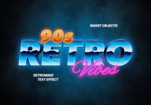 Retrowave Text Effect For Poster And Branding Design