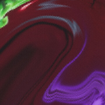 Frosted burgundy plane, revealing a broad forest-green shimmer with crimson accent, flowing into a wavy purple band and a faint smoky-grey arc, ideal