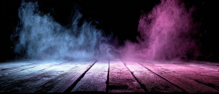Ominous horizons: a frightening canvas for halloween nightfall. Minimal layout. Creepy charm: halloween light and shadow play over wooden planks. Visual identity. Editorial style.