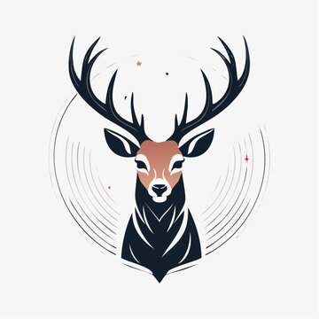 Minimalistische Hirsch-Silhouette &ndash; Edler Hirsch als Vektorillustration