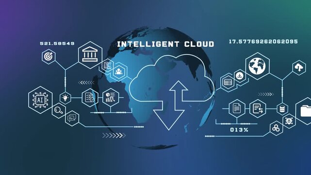 Intelligent cloud ecosystem visualization with AI-powered enterprise computing, secure automation and connected infrastructure.