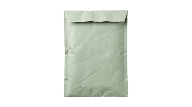 Light green padded shipping envelope mailer as PNG cutout
