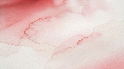 Fototapeta premium Soft crimson watercolor wash background featuring delicate bleeding edges and artistic paper texture created with vibrant red pigment organic paint