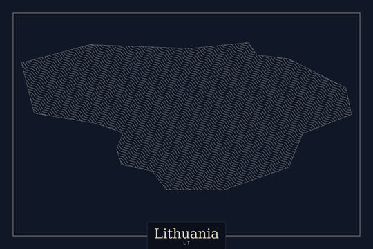 Lithuania map silhouette with dotted pattern texture, dark blue minimalist geographic vector, professional cartography outline for infographics