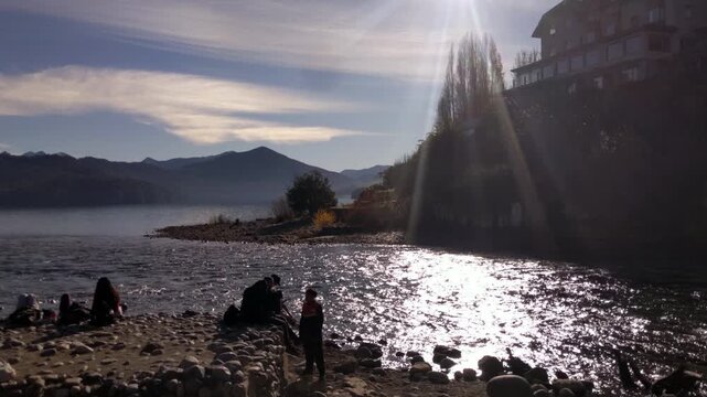 Landscape of Lake Correntoso, Nahuel Huapi and Correntoso River in Argentina