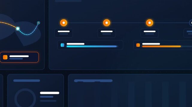Abstract data connection interface with nodes and timelines
