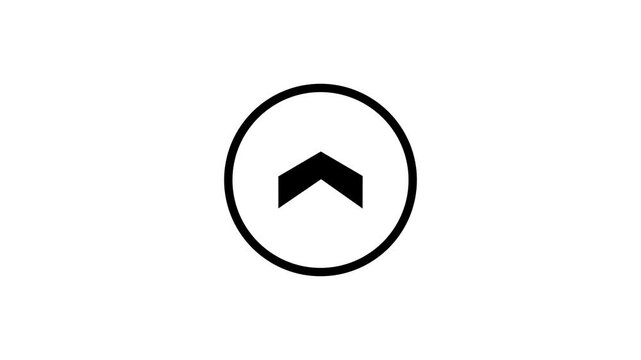 Swipe Up Arrow Icon Animation for Social Media Stories, Mobile Navigation and User Interface on White Background, 4K Motion Graphics.