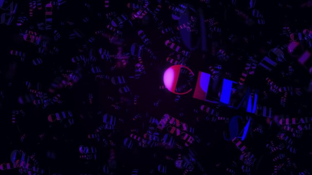 Loop clearance sale pink blur shine light particles motion with glitch effect animation flow on black abstract background.