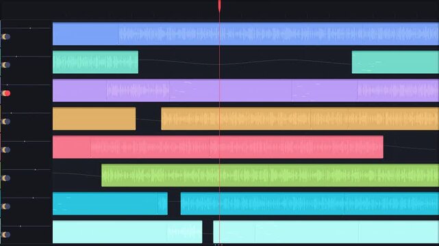 Digital Audio Workstation Timeline Slide Animation