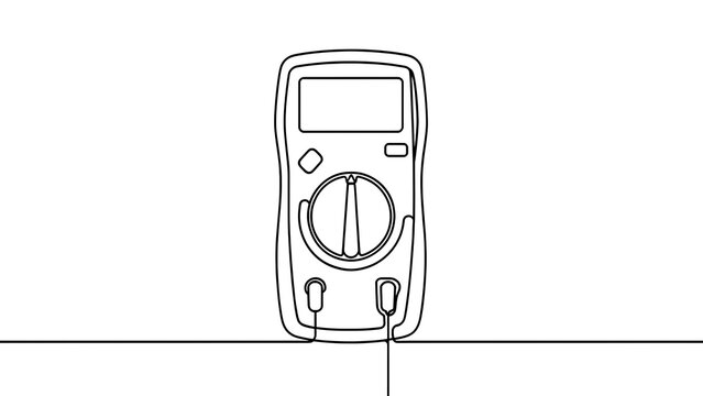 Digital multimeter device on white background.