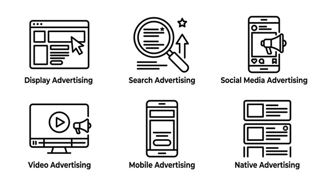 Digital Marketing and Online Advertising Icon Set