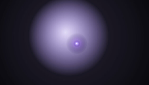 Abstract purple glowing sphere with a bright central point on a dark background isolated on transparent background
