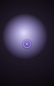 Abstract digital art featuring a glowing purple orb with a smaller, concentric light ring in the center against a dark, gradient background isolated on transparent background