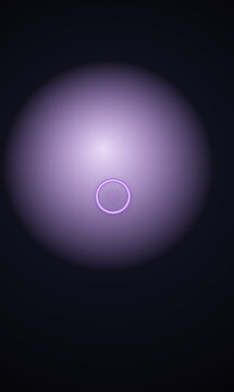 Abstract purple glowing orb with a bright circular ring center on a dark background isolated on transparent background
