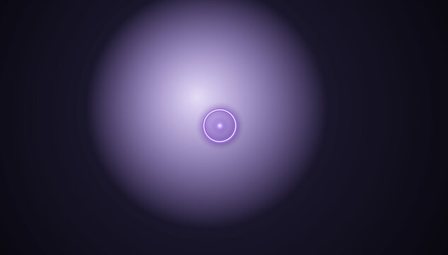 Abstract purple glowing orb with a central light ring on a dark background isolated on transparent background