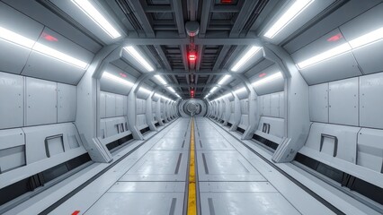 Obraz premium Futuristic spaceship corridor interior