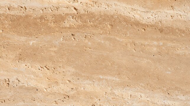 Close-up of a light beige travertine stone wall texture with natural veining and pits stone texture natural stone
