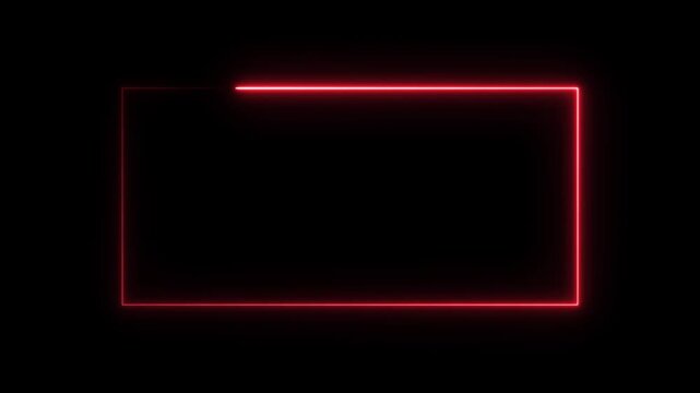 Abstract red neon rectangles animate on black background with cinematic motion for tech concepts