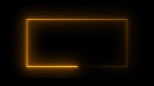 Orange Neon Rectangles Forming Dynamic Geometric Shapes with Subtle Animation on Black Background